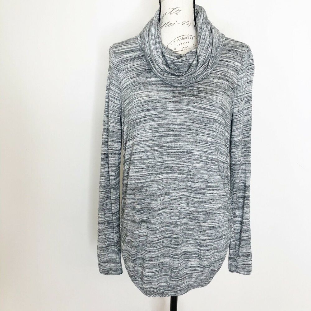 Lou & Grey Cowl Neck Grey Tunic Sweater size Small
